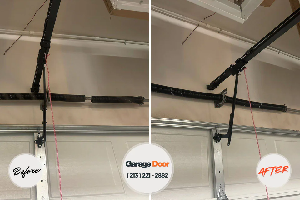 Before and after: garage door repair Grand Mound, WA